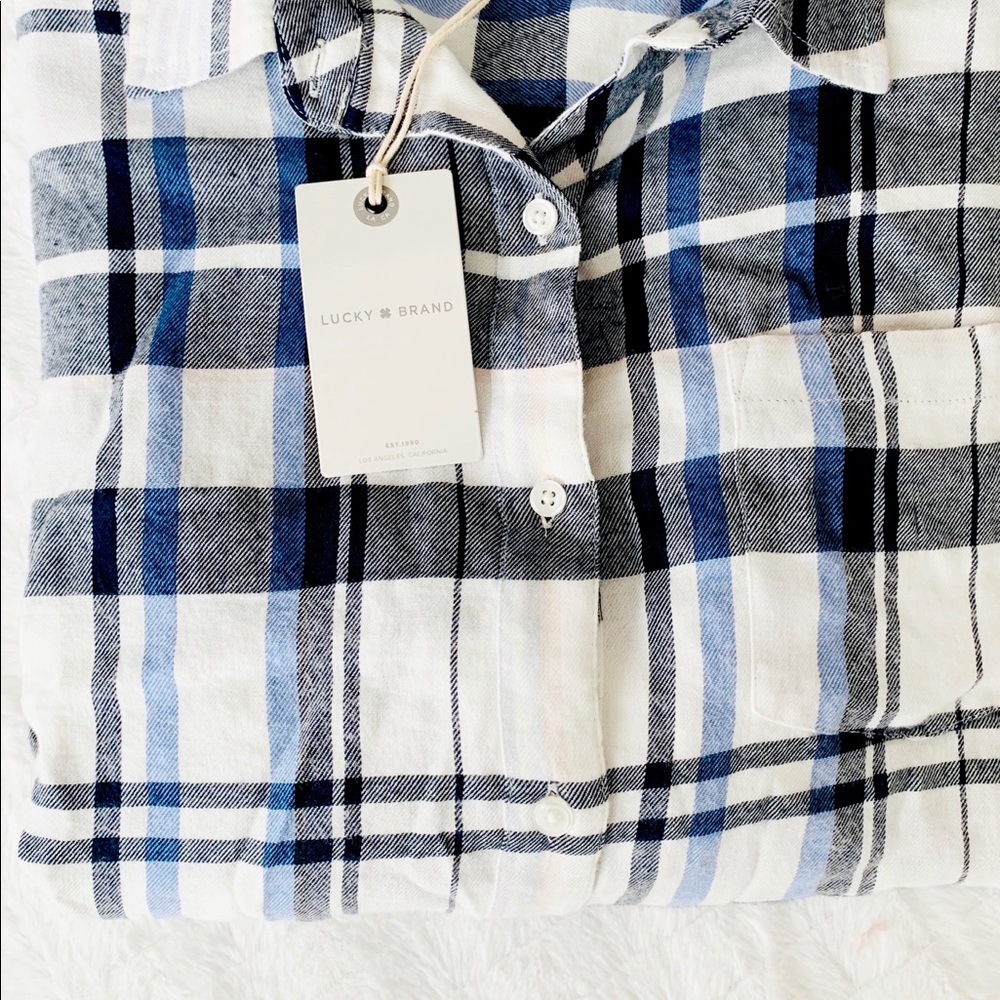 Lucky Brand // NWT soft boyfriend plaid - Picture 4 of 8